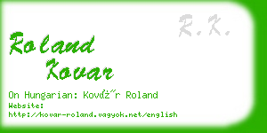roland kovar business card